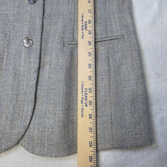 Vintage Pendleton Jacket Womens 6‎ Silver Herringbone Tweed Blazer Silk Blend - Picture 5 of 14